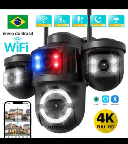 Câmera de vigilância 3 lentes FHD