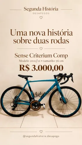 Bicicleta Sense Criterium Comp 2021/22 ? 56 cm ? com rolo de treino e acessórios