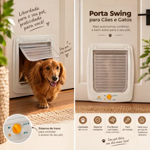 PORTA PARA CÃES DE PORTE MÉDIO E GRANDE