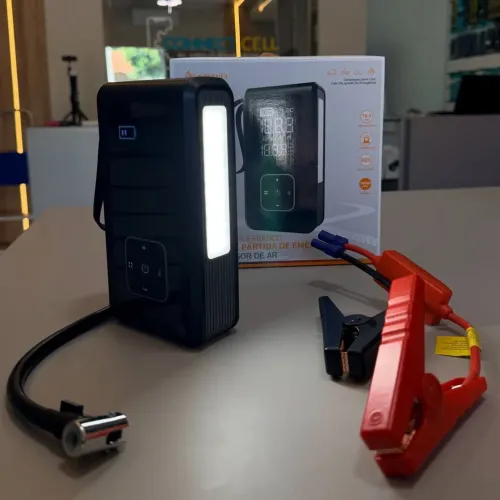 Auxiliar de Partida + Compressor de Ar Digital Portátil (Novo)