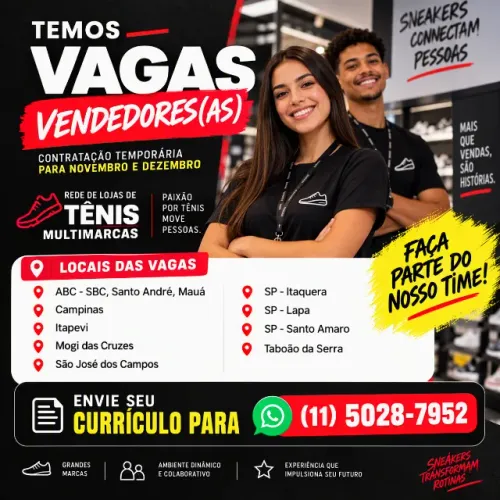 Vendedores (temporário Nov-Dez)