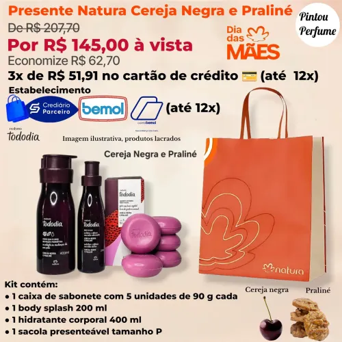 Tododia Cereja Negra e Praliné Kit Natura em Promoção (3 produtos)