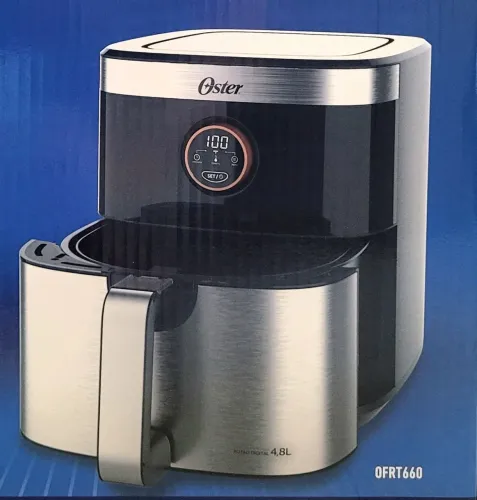 AIR FRYER NOVA LACRADA OSTER 4,8 LITROS (ótimo espaço interno)