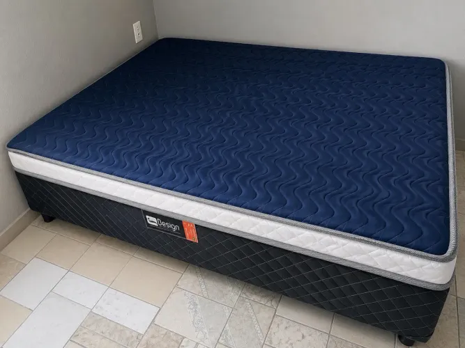 Cama Box Casal Design FA Colchões - Estado de Nova!