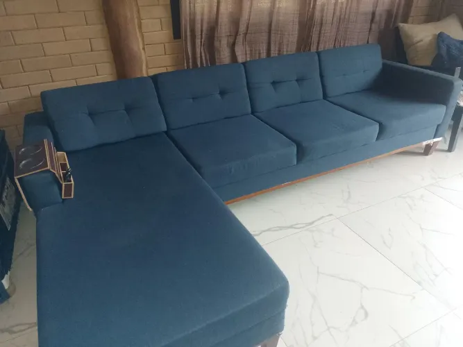 Sofá 2,70m com chaise azul