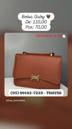 Bolsa Feminina Gaby Marrom Clássica Moderna