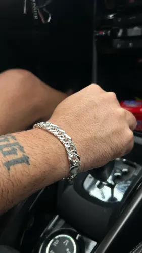 Pulseira Masculina Elo Duplo Prata 925