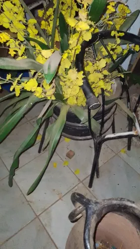 Vaso 3 decoração flor de plástico