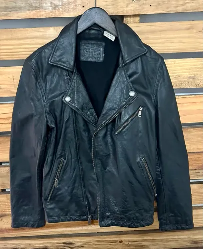 Jaqueta levis asym motorcycle couro legítimo