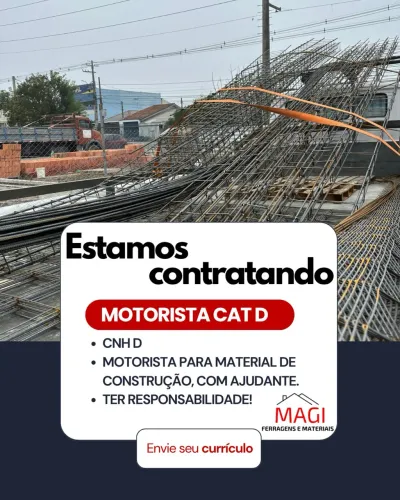 Contrata-se Motorista Entregador CAT D
