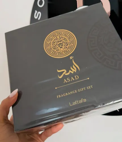 Kit Lattafa Asad 100ml + Perfume 12ml + Gel Banho 100ml Original Lacrado