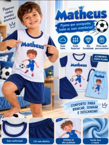 Kit pijamas infantil festa aniversário personalizados