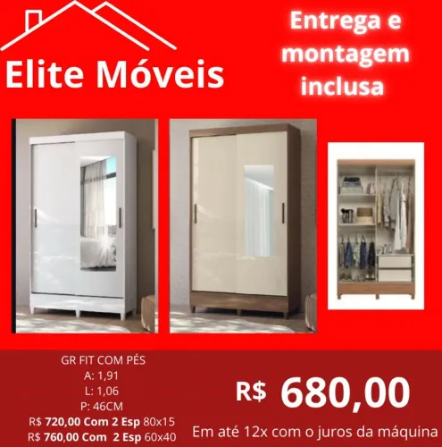 Guarda-Roupa Novo na caixa com a montagem e a entrega.