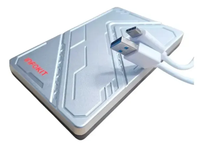 Case para HD 2.5 com USB 3.1 e LED, Cor Prateado
