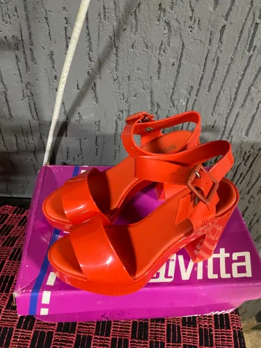 Salto alto Melissa produto original cor laranja