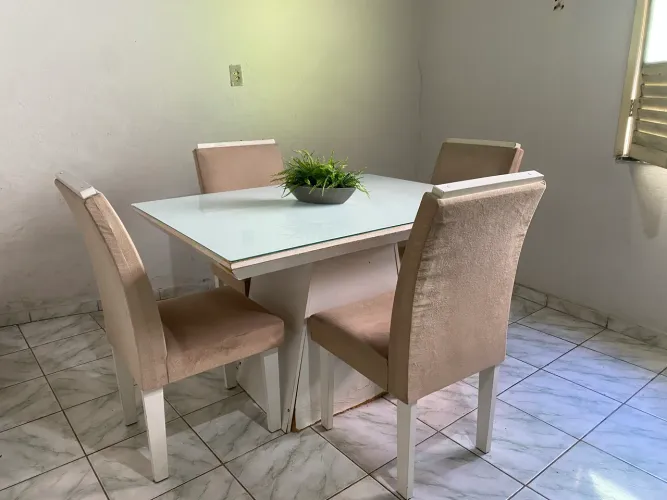 Mesa tampo de vidro