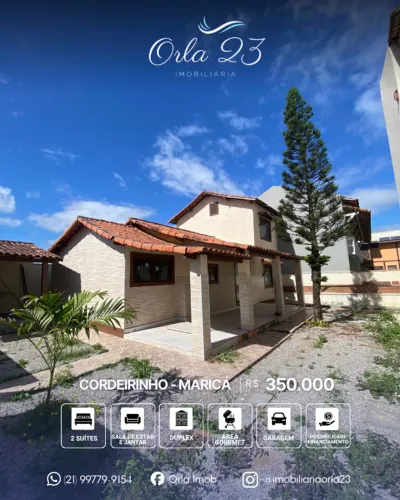 CORDEIRINHO, ORLA 23 IMOBILIÁRIA VENDE! EXCELENTE CASA A POUCOS PASSOS DA PRAIA EM MARICÁ.