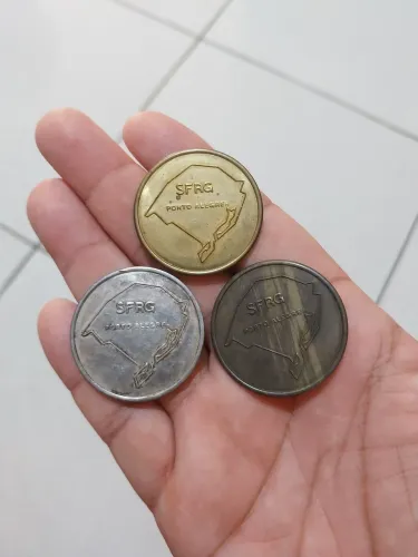 Trio de Medalhas do III Congresso Brasileiro de Filatelia de 1974 em Porto Alegre