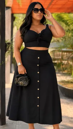 Conjunto em Malha Crepe tamanho Plus