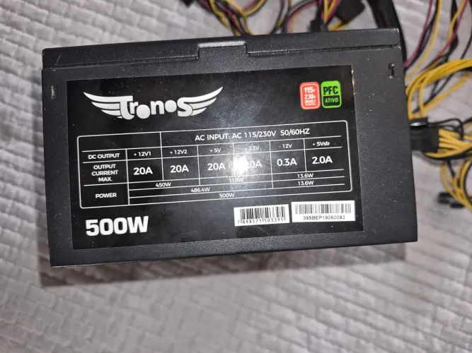 Fonte 500w real 80 plus bronze pfc ativo