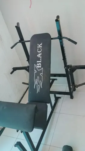 Banco multifuncional com pulley e suporte para supino 