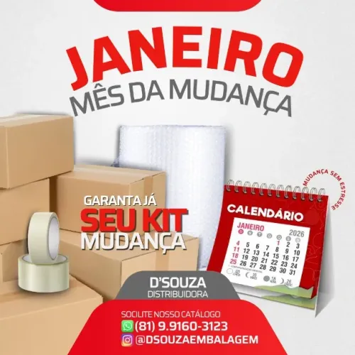 Loja de Materiais de Embalagem para Mudança - Caixa de Papelão, Plástico Bolha, Durex
