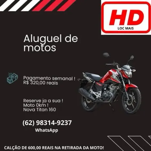 LOCAÇÃO DE MOTO TITAM 160 NOVA