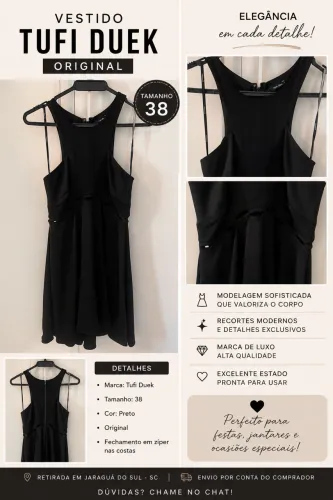 Vestido preto Tufi Duek 38