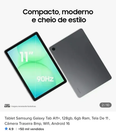 ? TABLET SAMSUNG GALAXY TAB A11+ 128GB + KIT COMPLETO!