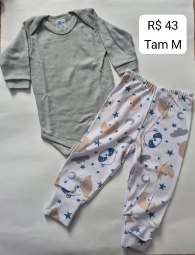 Kit Body + Mijão com pé Reversível 100% algodão premium