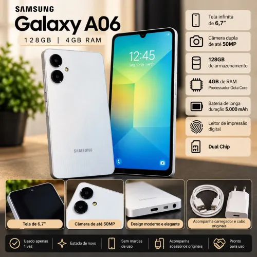 Samsung Galaxy A06 128GB 4GB RAM - Estado de Novo