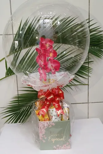 Cesta Café da Manhã Box Buble Orquídea Você É Especial.