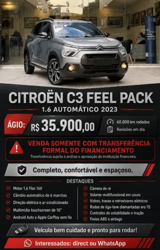 Citroen C3 Feel Pack 1.6 Flex 16V 5P Aut. 2023