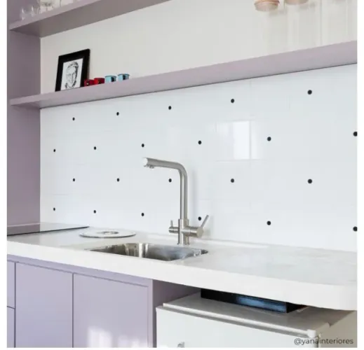 AZULEJO PAINEL TUINI PONTO - PRETO E BRANCO