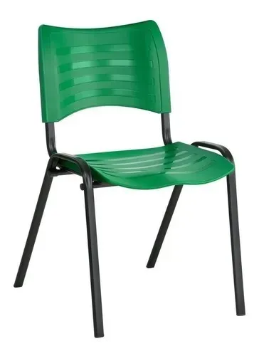 Cadeira fixa empilhável polipropileno - tubo 7/8 - modelo M800 - cor verde - à vista
