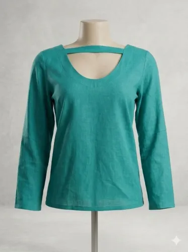 Blusa Art lima confecções, cor verde água, tamanho: m