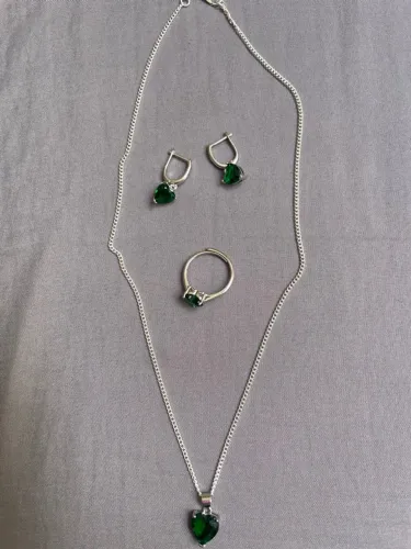 Conjunto banhado a prata 925