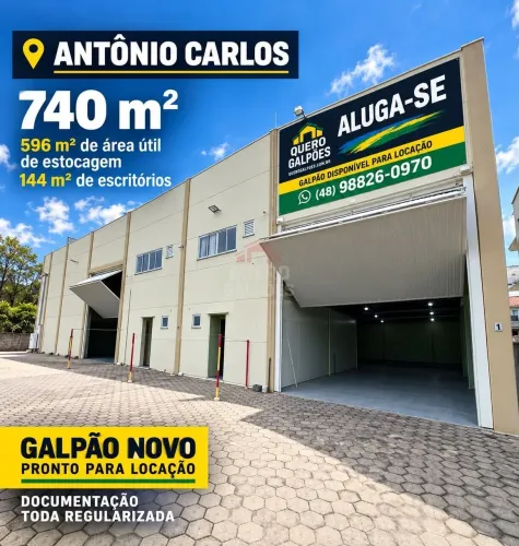 ALUGO - Galpão 740 m² r em Antônio Carlos | Pronto para Uso
