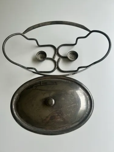 Rechaud de Prata com Travessa Oval - Elegante e Vintage