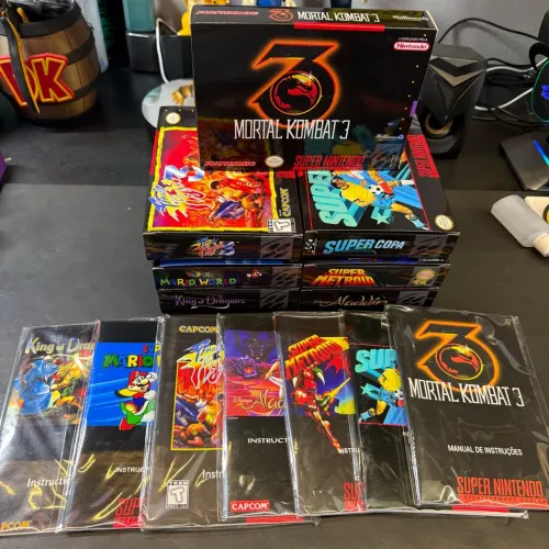 2 Kit gráfico SNES Caixa + manual completo
