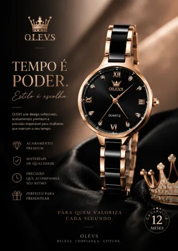 RELÓGIO FEMININO OLEVS BRACELETE PORCELANA