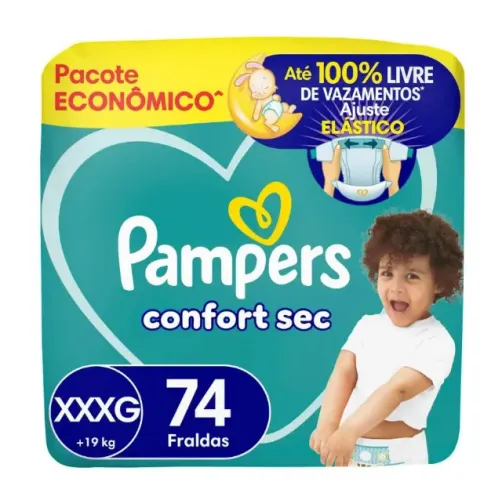 Fralda Pampers Confort Sec Tam. XXXG 74 Unidades
