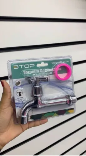 Torneira Longa Cromada Para Tanque e Jardim + Fita Veda Rosca (Nova)