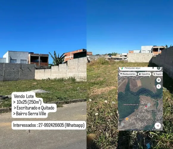 VENDO LOTE 250 M² ESCRITURADO E QUITADO