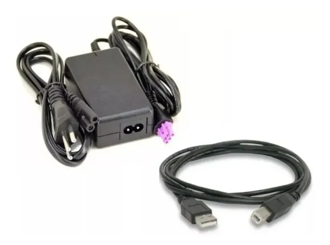 Fonte De Alimentação Para Impressora Hp + Cabo Usb