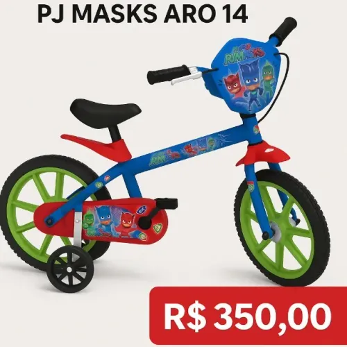 Bicicleta infantil aro 14 Pjmasks - Bandeirante - Sem uso
