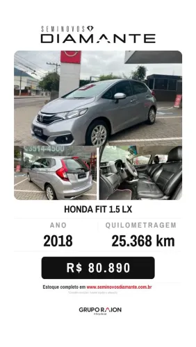 Honda Fit LX 1.5 Flexone 16V 5P Aut. 2018