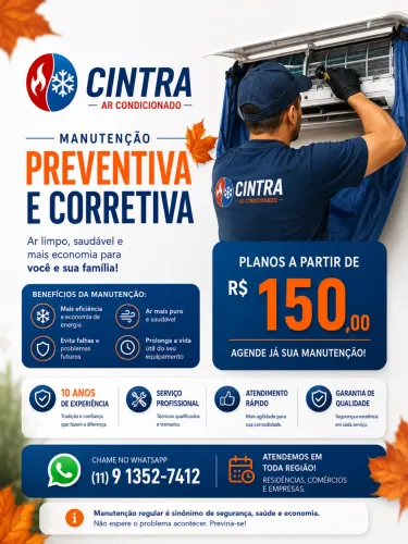 Manutenção corretiva e preventiva de ar condicionado