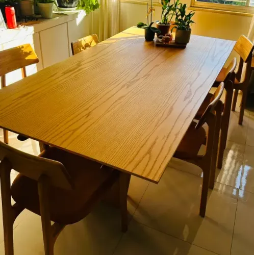 Mesa Nick, da Líder Interiores Em madeira Carvalho - 2,20m x 1,10m