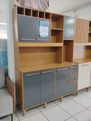 Armário de cozinha preto 2m